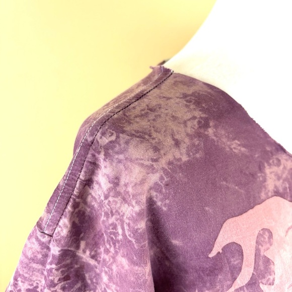 Keris Fashion Maroon/Mauve Scoop Neck Wax Batik Fish Cropped Tee Size M - Picture 6 of 14